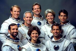 ai gegenereerd astronaut team ruimte foto