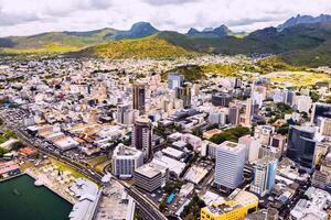 antenne visie van de stad van Port Louis, mauritius, Afrika foto