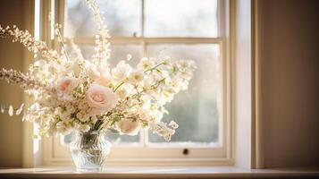 ai gegenereerd bloemen arrangement met winter, herfst of vroeg voorjaar botanisch planten en bloemen foto