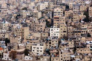 antenne visie van Amman stad de hoofdstad van Jordanië. stad scape van Amman. foto