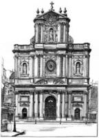 kerk van st. Lodewijk-Saint-Paul, wijnoogst gravure. foto