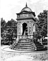 fontaine des onschuldigen, wijnoogst gravure. foto