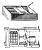 druk op boekbinder, wijnoogst gravure. foto