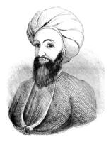 dost mohammad khan, voormalig emir van Afghanen, wijnoogst gravure. foto