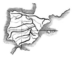 de Noord West profiel zuidoosten nog steeds geeft de dezelfde resultaat, wijnoogst gravure. foto