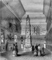 marine- museum in de louvre, kamer la perous eerste zicht, wijnoogst gravure. foto