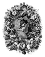 bloem schilderij portret nicolas vander bracht, geschilderd door zichzelf, wijnoogst gravure. foto
