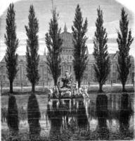 de potsdam Koninklijk kasteel, wijnoogst gravure. foto