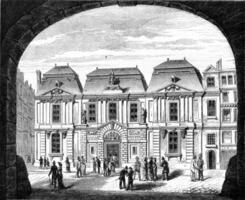 hotel carnavalet, wijnoogst gravure. foto