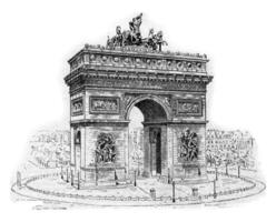 boog de triomphe, wijnoogst gravure. foto