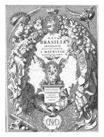 titel afdrukken voor caspar barlaeus, wijnoogst illustratie. foto