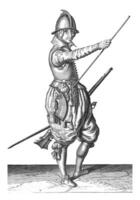 soldaat met een roer, wijnoogst illustratie. foto