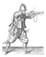 soldaat regisseert en branden de roer, wijnoogst illustratie. foto