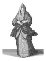 Venetiaanse vrouw, domenico bonavera mogelijk, c. 1650 - c. 1740, wijnoogst illustratie. foto
