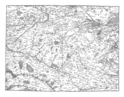 kaart van artesie en een deel van picardië, wijnoogst illustratie. foto