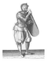 de oefening met de targeten en rapier, Adam busje Breen, 1616 - 1618, wijnoogst illustratie. foto