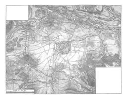 kaart van de belegering van ath door de bondgenoten, wijnoogst illustratie. foto