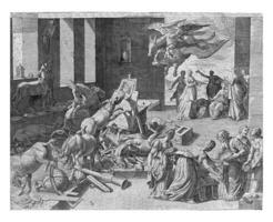 ezels vernietigen een kunst kamer, isaac duchemine, 1612 foto
