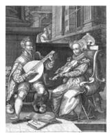 allegorie van huwelijk, gillis busje Breen, na cornelis kussen, c. 1595 - c. 1610 foto