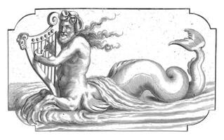 triton spelen een harp, Hendrik de sleutelaar i, na 1656 - 1701 foto