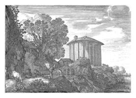 landschap met de tempel van Vesta foto