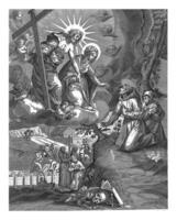 uiterlijk van Christus en Maria naar heilige Franciscus, theodoor Galle foto