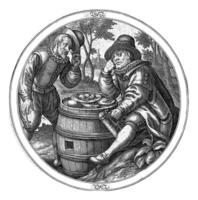 een Mens weigert een ander Mens Bij zijn tafel, anoniem, 1550 - 1610 foto