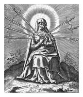 mater dolorosa, of Maria van de zeven verdriet, theodoor Galle mogelijk, 1581 - 1633 foto