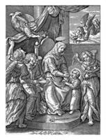 Maria feeds de Christus kind, antonie wierix iii toegeschreven aan tot, na hieronymus Wierix, 1563 foto