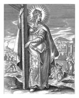 heilige helena, Michael Snijders, 1610 - 1672 heilige helena, staand door de kruis foto