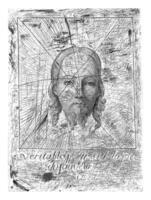 hoofd van Christus in een halo foto