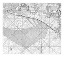 paspoort kaart van de kust van Holland tussen texel en de Maas, jan luiken foto