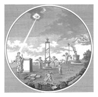 allegorie van de oprichting van absoluut vaderlandsche samenleving in 1787 foto