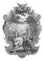 cartouche met de hemelvaart van Christus foto