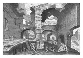 visie van de ruïnes van de baden van caracalla, hendrick busje Kleef, 1585 foto