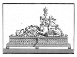 vuurbok met sfinx, augustus vinden, na jean francois veertig, 1775 - 1790 foto