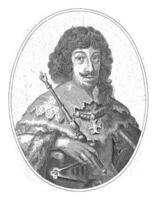 portret van louis xiii, koning van Frankrijk in ovaal, cornelis danckerts i, 1613 - 1656 foto