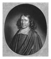 portret van isaac le maire, Jakob Goe, 1675 - 1699 isaac le maire, prediker en dichter in Amsterdam. foto