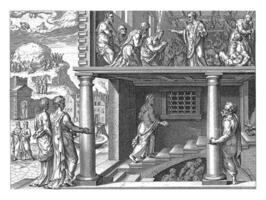 hemelvaart van Christus en verkiezing van Mattias, anoniem, na philips gal, na maarten busje heemskerck, 1646 foto