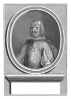 portret van philip iv, koning van Spanje, Bernard picart, 1729 foto