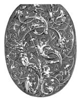 ovaal met gestileerde ranken incorporeren figuren, hans janssen, 1615 - c. 1630 foto