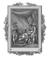 telemachus getroost door nestor en filoctetes, jean Baptiste tuinier, na Charles monnet, 1785 foto