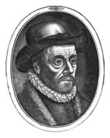portret van Hugo donellus, bartholomeus willemsz. dolendo, in of na 1583 foto