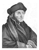 portret van desiderius erasmus, Joseph Mulder, 1668 - 1738 foto