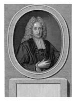 portret van adriaan land, pieter busje gunst, na johan George collasius, 1712 - 1731 foto