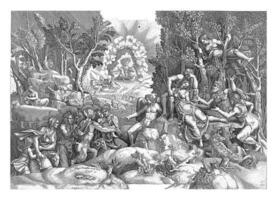cephalus en de Woud goden jammeren de dood van procris, Giorgio gisi, na giulio romano, 1530 - 1582 foto