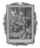 telemachus en mentor ontvangen door idomeneus in Salento, jean Baptiste tuinier, na Charles monnet, 1785 foto