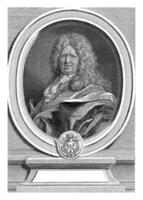 portret van jean herault de gourville, gerard edelinck, na hyacint streng, 1669 - 1707 foto