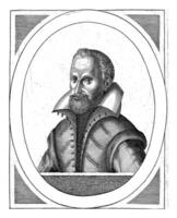 portret van elie de la plaats, hendrick hondius i, 1608 foto