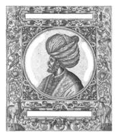 portret van de sultan mustafa Basha, theodor de brij, na jean Jacques boissard, 1596 foto